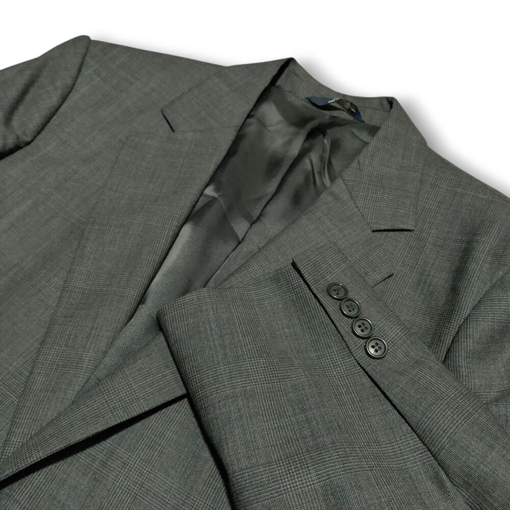 Brooks Brothers 346 Stretch Sport Coat Wool Blend Windowpane Plaid Size 43 RG